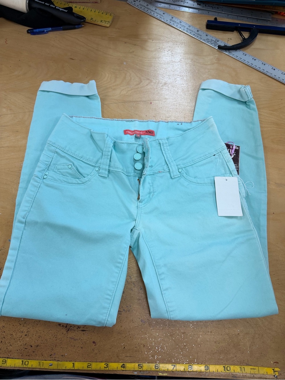 YMI brand Women’s light blue  colored Stretch Skinny Jeans  with tags